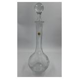 Vintage Romanian Etched Glass Decanter with