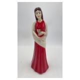 Vintage Ceramic Lady Figurine in Red Evening