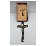 Ornate Metal Crucifix in Original "Holy Cross