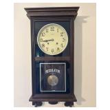 "ANSONIA" STYLE REGULATOR WALL CLOCK  WOOD CASE