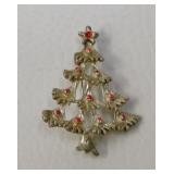 Vintage Unsigned Christmas Tree Brooch