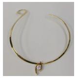 Round CZ Slide Cleopatra Choker Necklace