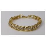 Prong-Set Round CZ Gold Link Tennis Bracelet