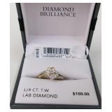 Sterling Silver Diamond Hearts Two-Tone Ring NEW 6