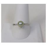 Vantel 925 Sterling Silver Green Pearl Ring 11.25