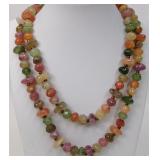 Faux Agate Stone Plastic Beaded Necklace Strand