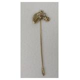 Gold Vermeil Sterling Silver Horse Head Stick Pin