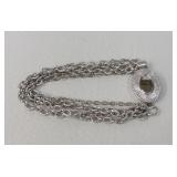 Avon Silver Tone Multi-Strand Chain Bracelet