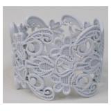 Lace Inspired White Metal Stretch Bracelet