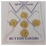 Gold Tone Lion Head Button Covers