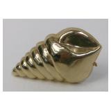 Gold Tone Seashell Slide