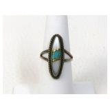 Mother-of-Pearl Turquoise Inlay Sterling Ring 6.75