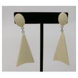 Ivory Lucite Drop Earrings