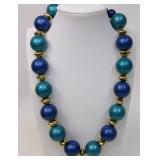 1980s Avon Blue Turquoise Beaded Necklace