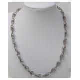 Silver Tone Fancy Link Necklace