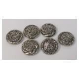 Silver Tone Button Cover Set