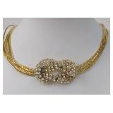 Cardelle Gold-Tone Rhinestone Choker Necklace