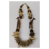 Handcrafted Bohemian Giraffe African Wood Necklace