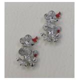 Pair of 1950s Silver Poodle Scatter Pins