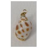 Gold Trimmed Seashell Pendant or Charm