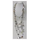 Mother-of-Pearl & Faux Pearl Multi Strand Necklace