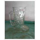 Vintage cowboy boots glass mug