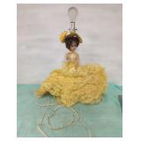 Vintage porcelain doll lamp