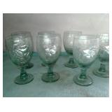 Vintage Libby orchard green goblet water glasses
