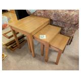 Set of Oak Nesting Side Tables