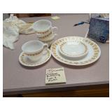 Correlle Golden Butterfly Cups & Plates