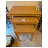 Set of Oak Nesting Side Tables