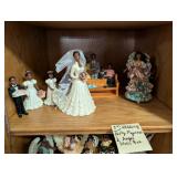 Wedding Party Figurines and Angel Music Box