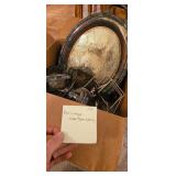 Box of Vintage Silver Plate Items