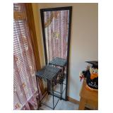 Small Wicker Accent Table and Full Length Mirror