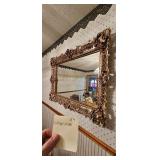 Vintage Ornate Gold Tone Framed Mirror