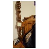 Vintage Full Vtg Wood Headboard & Hollywood Frame