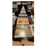 4pc Framed Art/Canvas Lot
