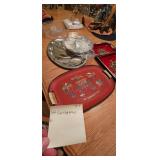 Lot of 6 Serving Trays, Christmas, Metal, Etc