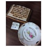 Vtg Porcelain China Bible Verse & Daily Bread 2pcs