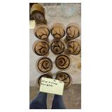 Lot of 10 Vintage Brown Goblets