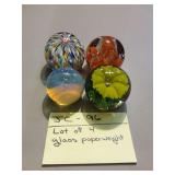 Lot of 4 glass paperweights