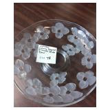 Vtg Colony Dogwood Flowers Glass Bowl