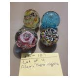 Lot of 4 Glass Paperweights