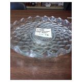 Vtg Fostoria American Clear Glass Ftd Cake Plate