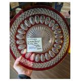 Vintage Waterford Ruby Red Deviled Egg Dish