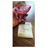 Vintage Dorotheenhutte Crystal Cut Glass Cranberry