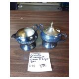 Vtg Sheridan Silverplate Cream and Sugar set