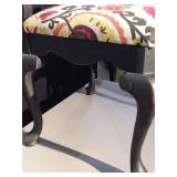 Vintage Black Painted Vanity Stool
