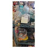 Vintage Glass Lot Shelf