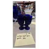 Vintage Cobalt Glass Goblets 10 Pc
